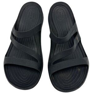Crocs Womens Swiftwater Sandals 10 Black Flip Flops Thongs Slip On Waterproof